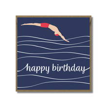 Load image into Gallery viewer, Swimming Birthday Card