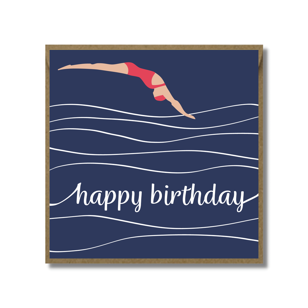 Swimming Birthday Card