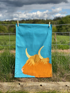 Highland Cow Tea Towel