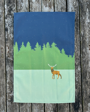 Load image into Gallery viewer, Winter Stag Christmas Tea Towel
