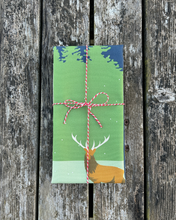 Load image into Gallery viewer, Winter Stag Christmas Tea Towel
