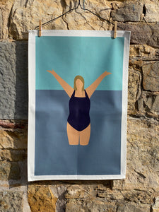 I Love the Water Tea Towel