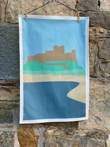 Bamburgh Castle Tea Towel