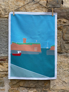 Dunbar Harbour Tea Towel